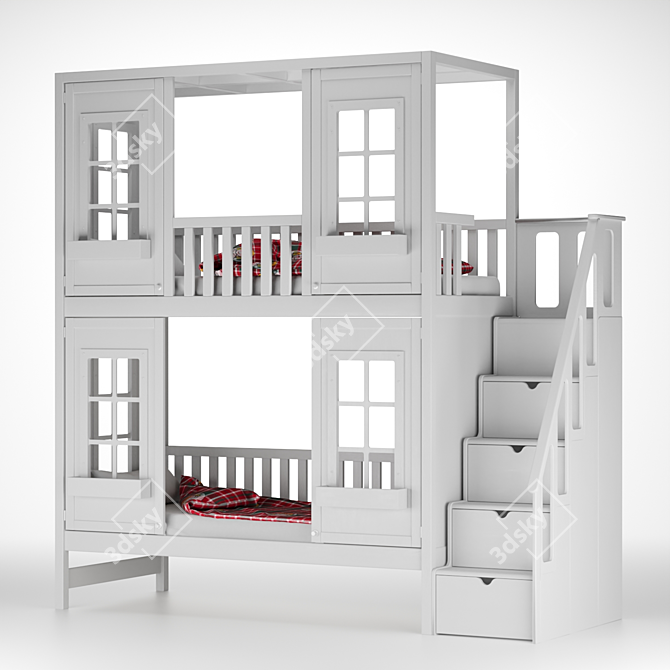 Palazzo Kids Bed with Drawers 3D model image 1