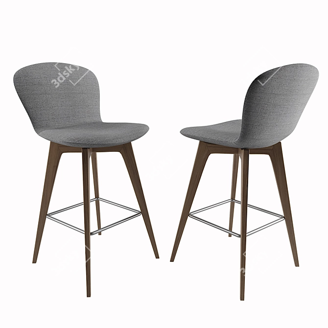 Sleek Adelaide Bar Chair 970x490x530mm 3D model image 1