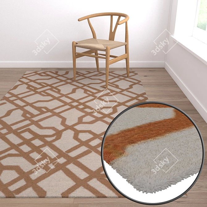 Luxury Texture Carpets Set 3D model image 5