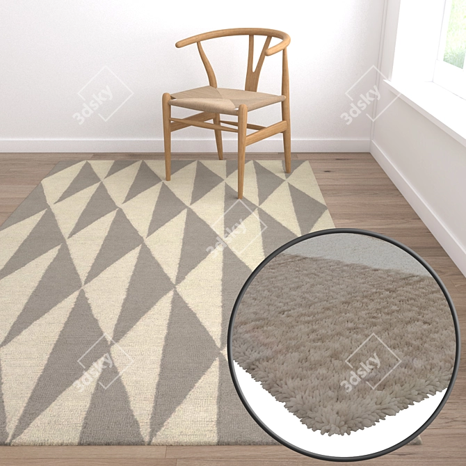 High-Quality Carpet Set: 3 Varied Textures 3D model image 5