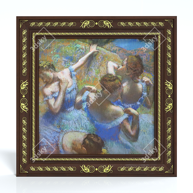 Golden Frame for Degas' Blue Dancers 3D model image 1