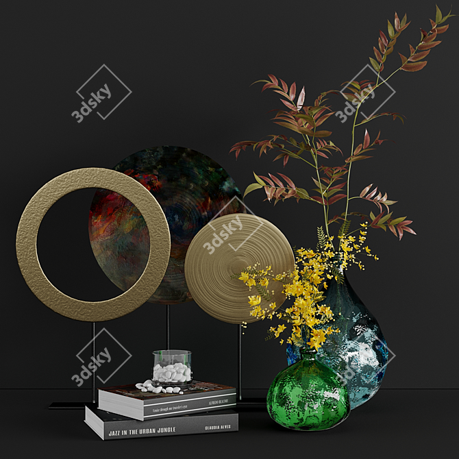 Contemporary Interior Decor Set 3D model image 1