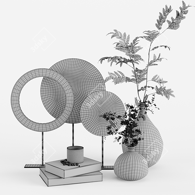 Contemporary Interior Decor Set 3D model image 7