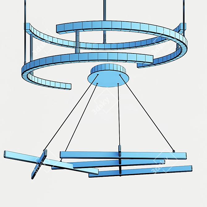 Elegant Maytoni Line LED Pendant Chandelier 3D model image 4