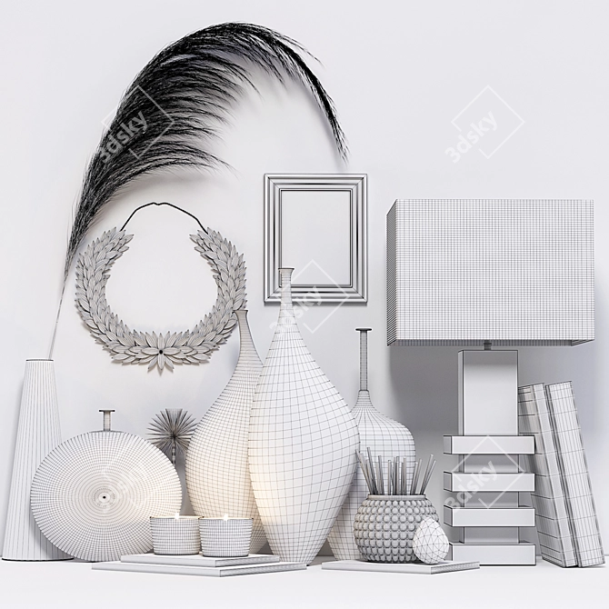 Elegant Interior Decor Set 3D model image 4