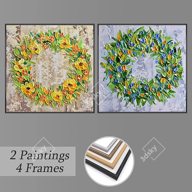 Elegant Wall Art Set 3D model image 1