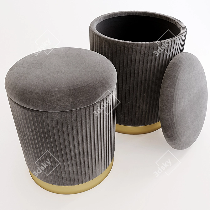 Modern Geneva Ottoman Set 3D model image 2