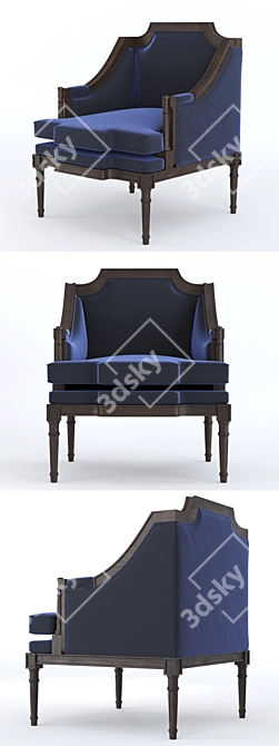 Elegant Vintage Accent Chair 3D model image 2