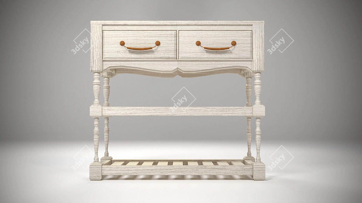 Elegant Provence Shoe Shelf 3D model image 3