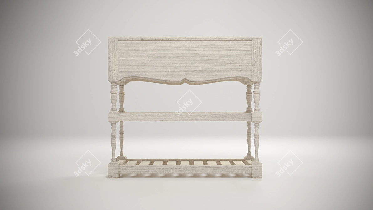 Elegant Provence Shoe Shelf 3D model image 5