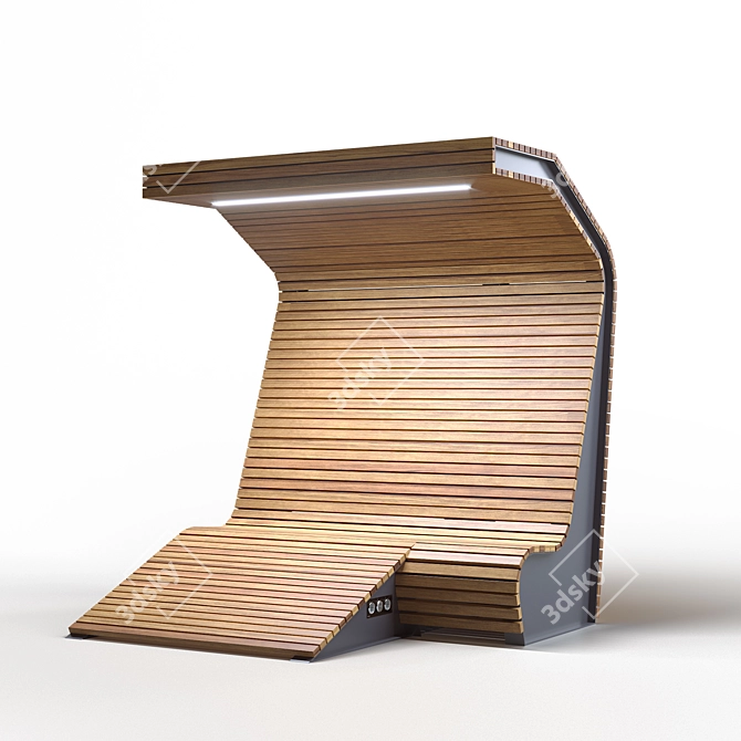 Zenio Smart Bench: Stylish and Intelligent 3D model image 2