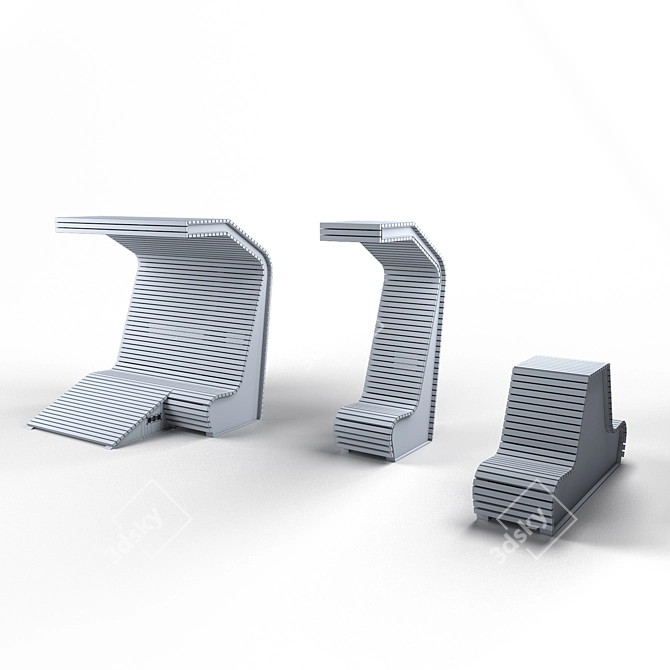 Zenio Smart Bench: Stylish and Intelligent 3D model image 5