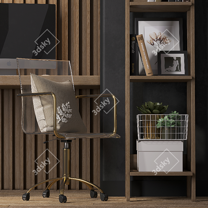 Modern Office: Workplace №3 3D model image 8