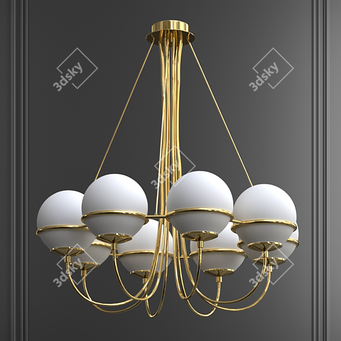 Glamorous Champagne Chandelier 3D model image 1