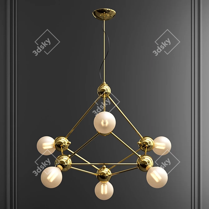 Contemporary Atom Chandelier 3D model image 1