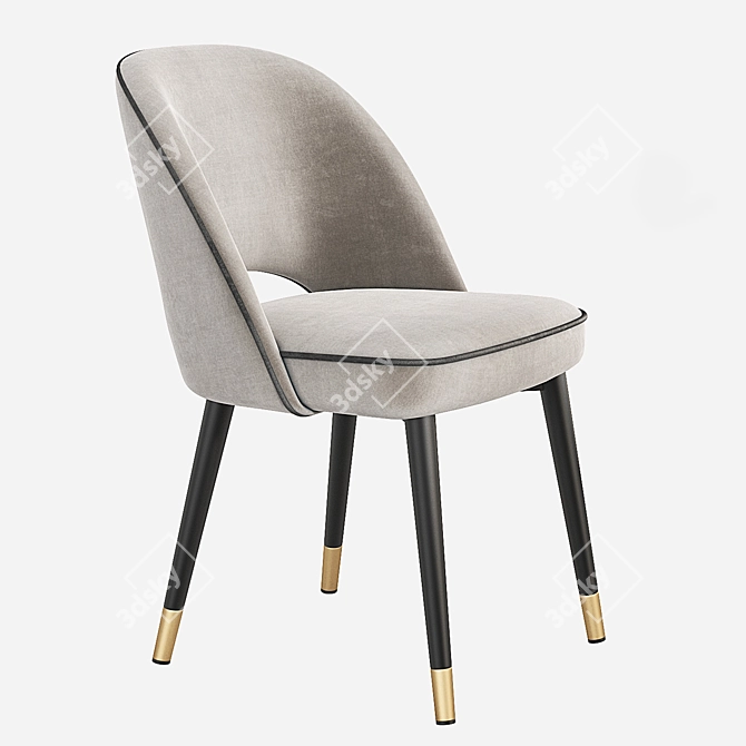 Elegant Eichholtz CLIFF Velvet Dining Chair 3D model image 1