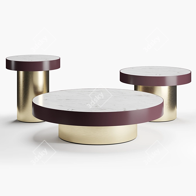 Enoki Round Coffee Table: Stylish and Versatile 3D model image 3