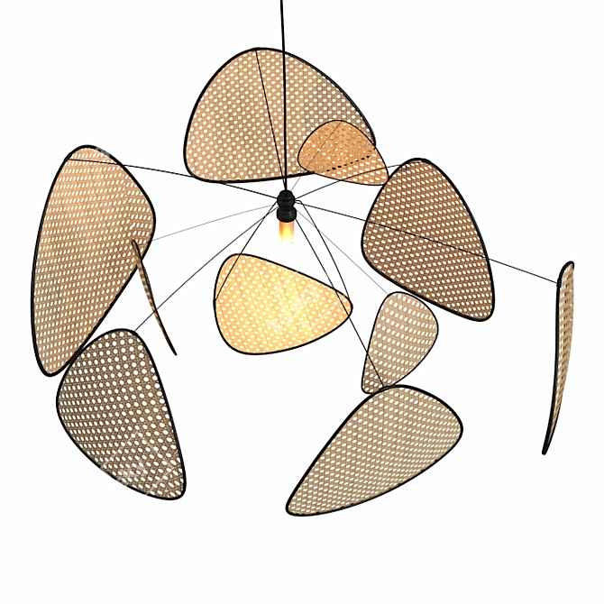 Stylish Rattan Hanging Lamp 3D model image 2