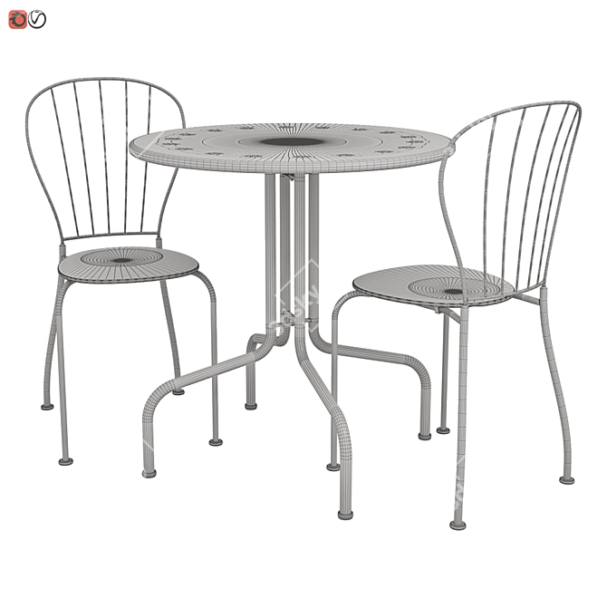  Stylish Outdoor Dining Set 3D model image 2