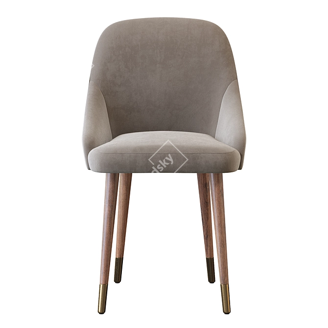 Plush Modern Velvet Chair 3D model image 4