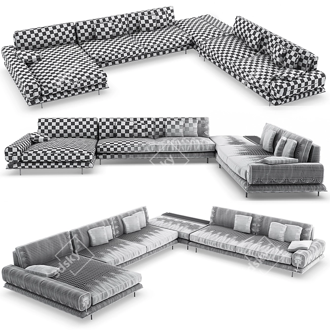 Elegance Redefined: Turri BLUES Modular Sofa 3D model image 3