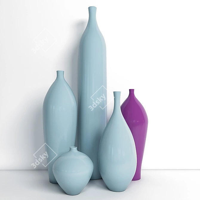 Elegant Vray Glass Vase 3D model image 1