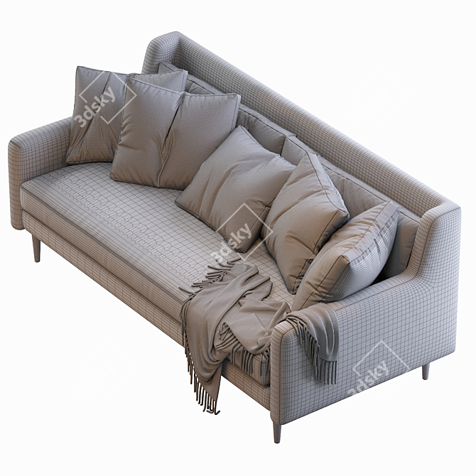 Crosby Mid-Century 3-Seater Sofa 3D model image 5