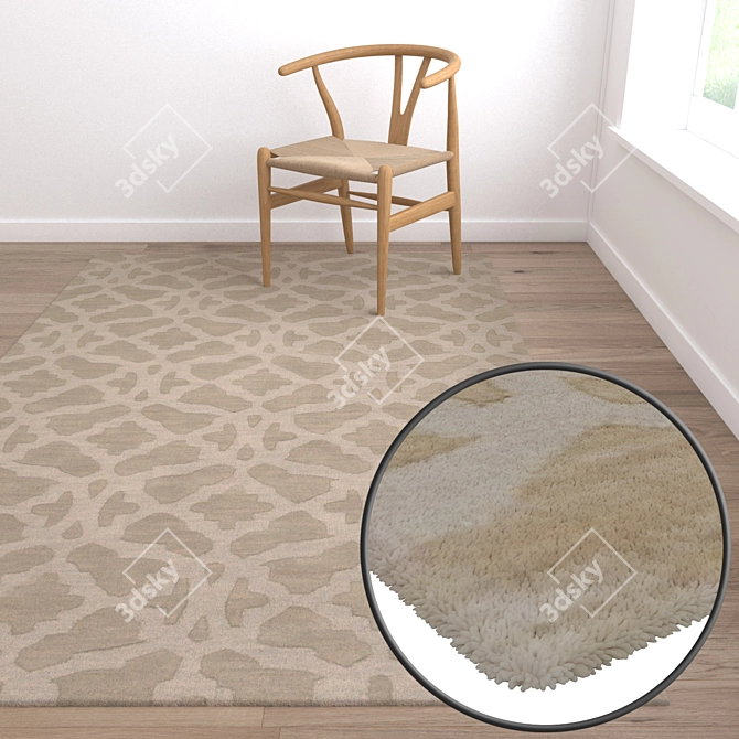 Luxury Carpet Set: High-Quality Textures for Close and Distant Views 3D model image 5