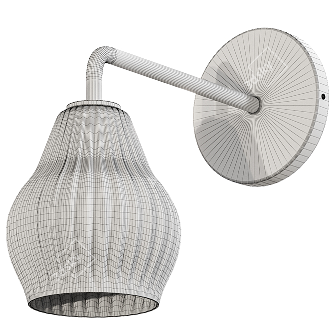 Elegant Glass Ribbed Sconce 3D model image 1