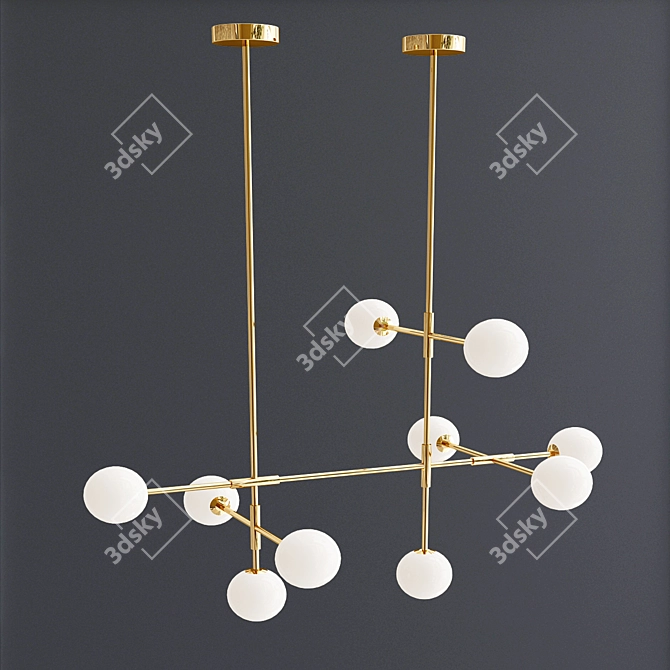 Modern Glass Pendant Hanging Lamps 3D model image 4