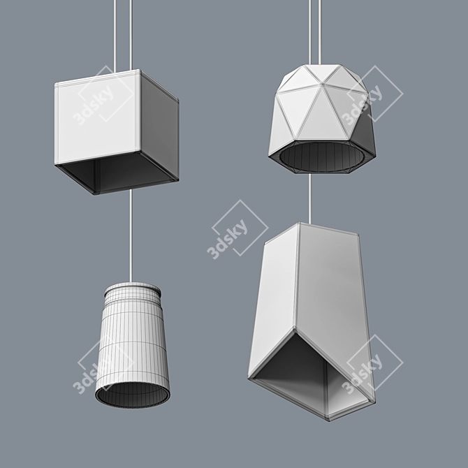 Geometric Elegance Chandelier 3D model image 2