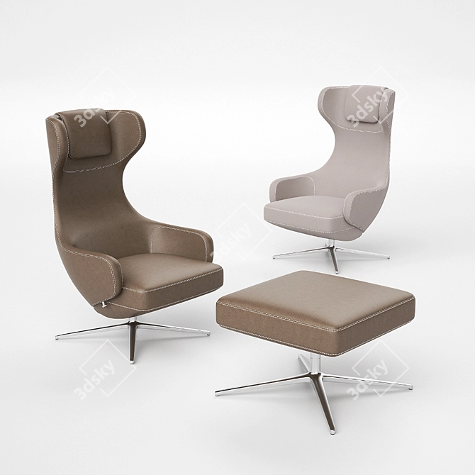 Elegance and Comfort Combined: Grand Repos Chair 3D model image 1
