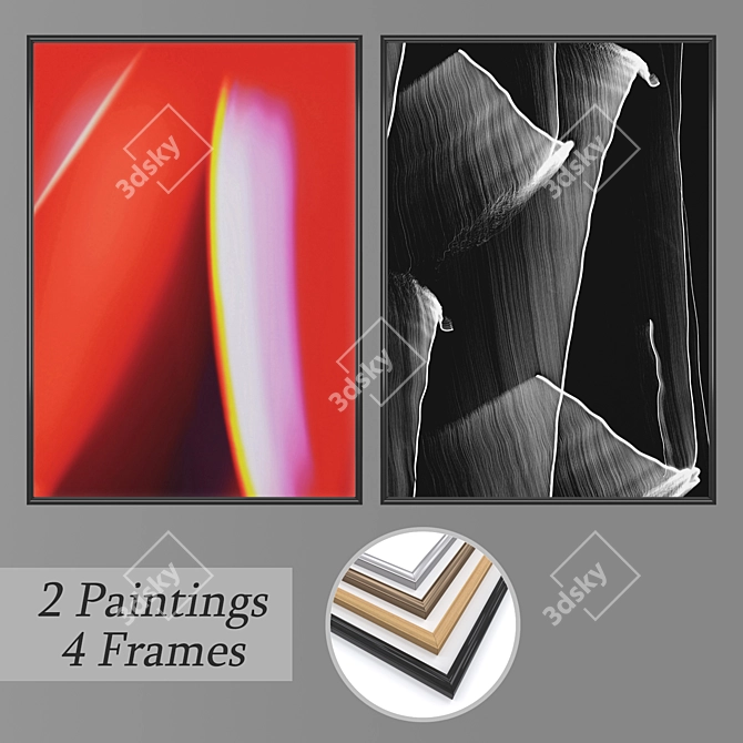 Versatile Set of Wall Paintings 3D model image 1