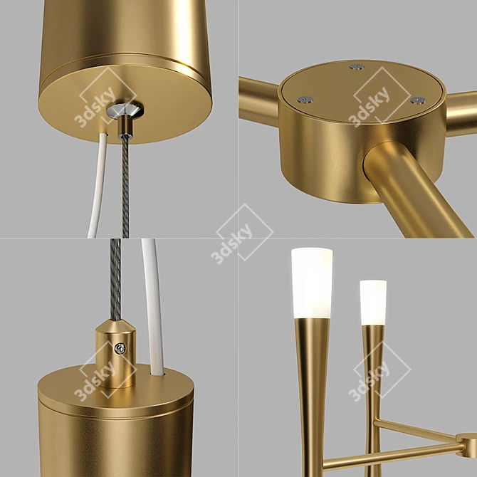 Elegant Golden Pendant Lamp by Lampatron 3D model image 4
