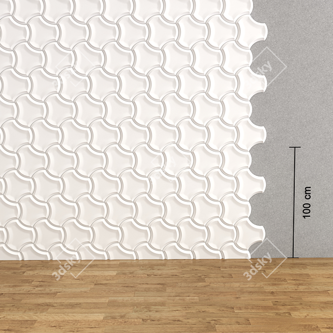 Versatile Gypsum Panel: 28x30x3cm 3D model image 1