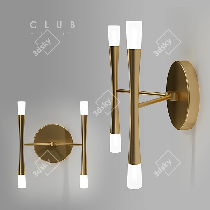 Luxury Gold Wall Lamp: Club Collection 3D model image 1