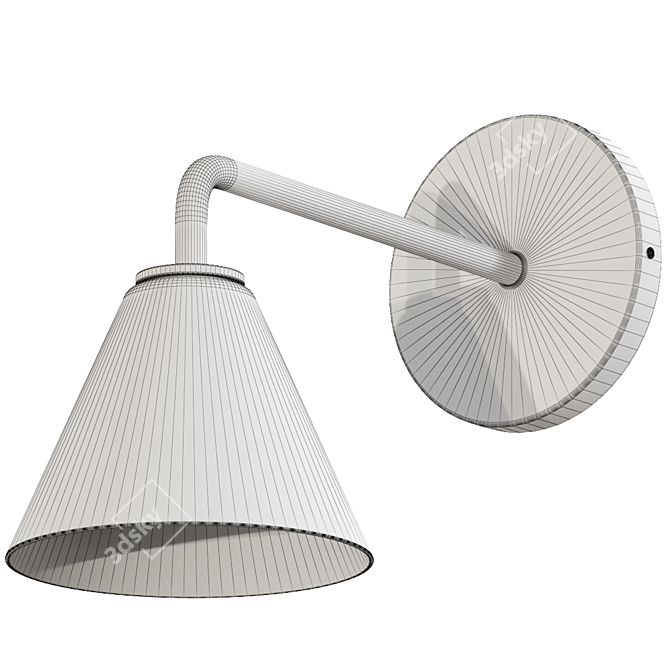 Sleek Clear Glass Cone Sconce 3D model image 1