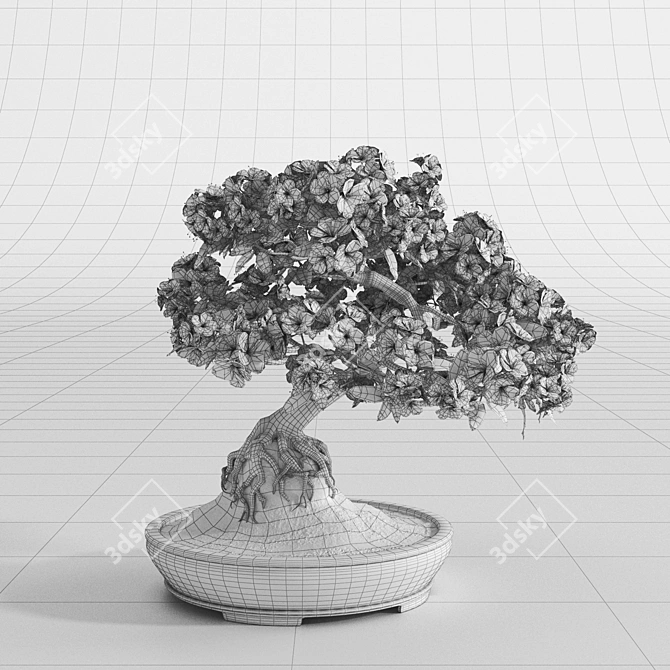 Japanese Azalea Bonsai: Tradition Transformed 3D model image 2