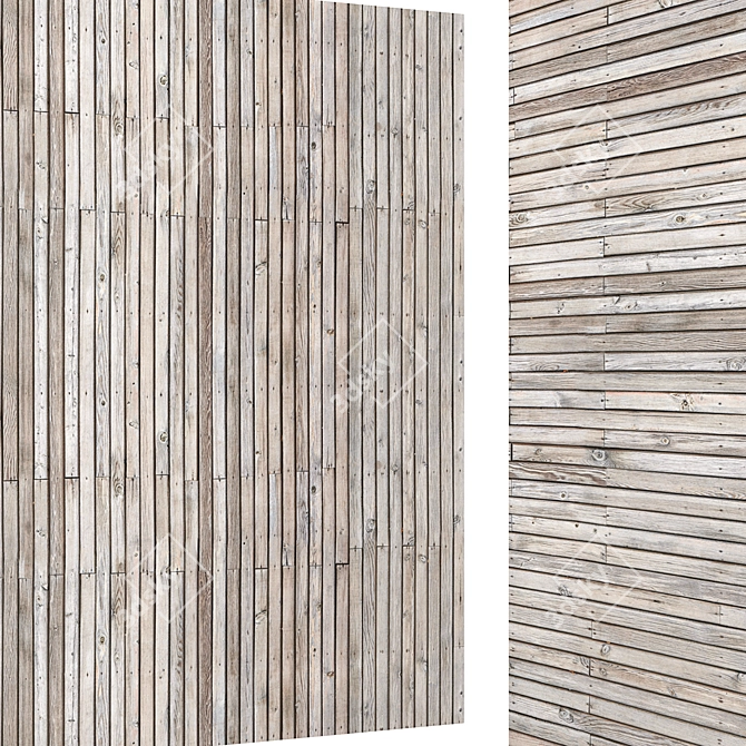 Vintage Timber: High-Res Textured Planks 3D model image 3