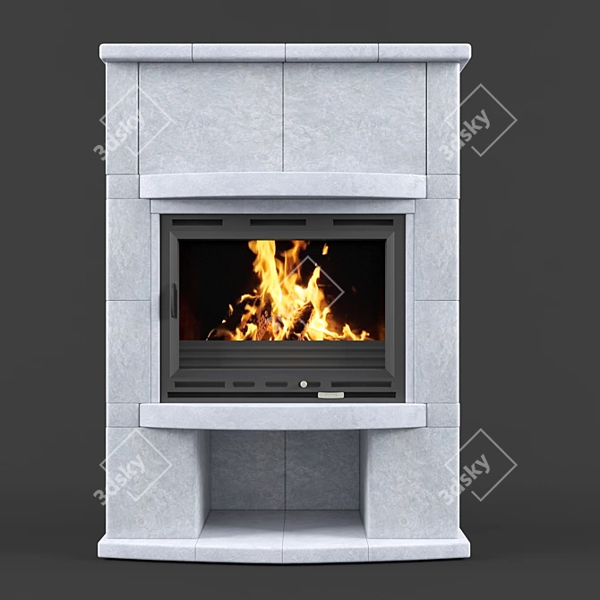 Warm Stone Fireplace Stove WS 3D model image 2