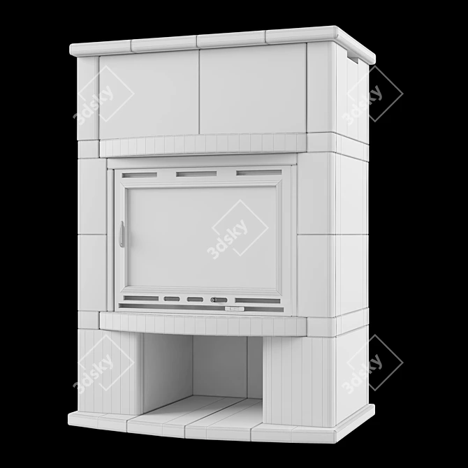 Warm Stone Fireplace Stove WS 3D model image 3