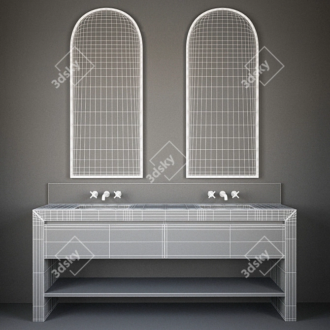 Coordinated Bathroom Furniture Set 3D model image 2