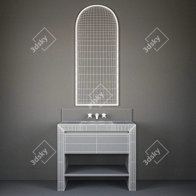 Coordinated Bathroom Furniture Set 3D model image 3