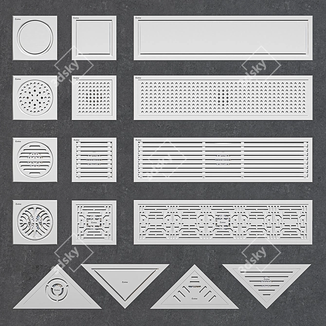 Elegant Drain Solutions: Shower Channels 3D model image 1