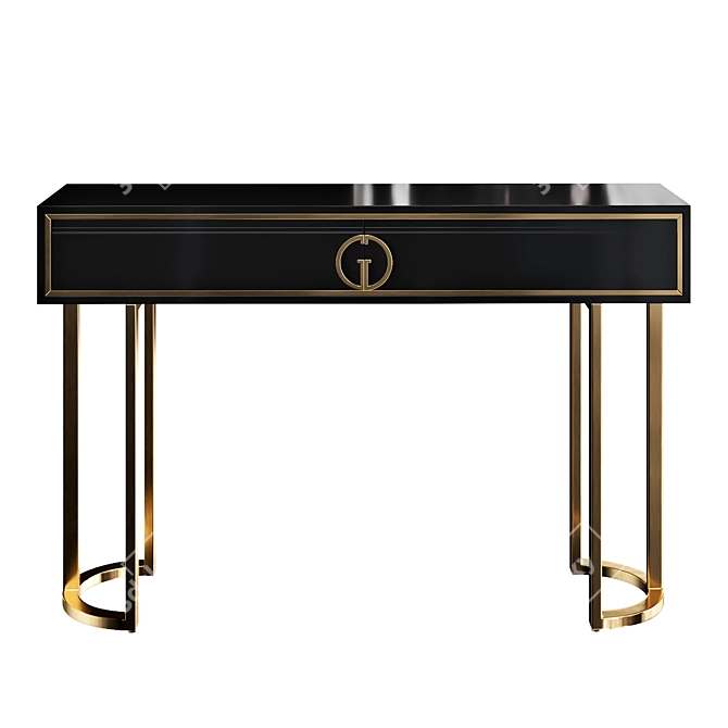 Garda Decor Console: Black & Gold Elegance 3D model image 1