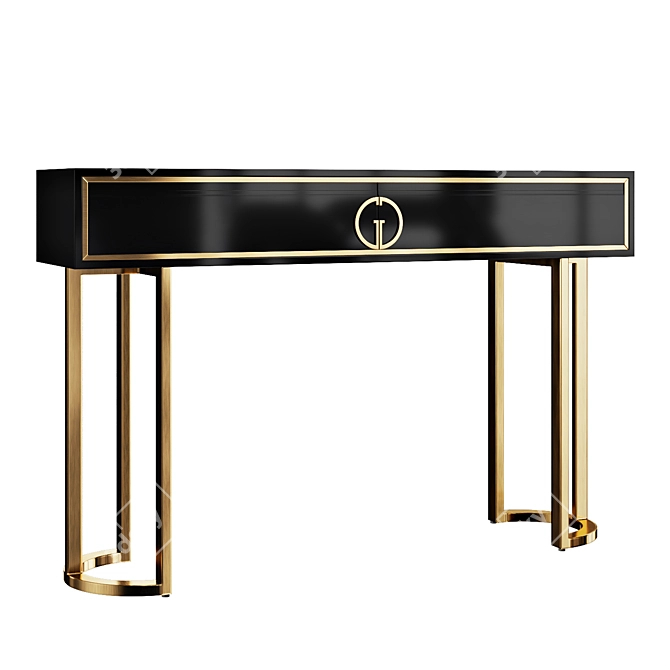 Garda Decor Console: Black & Gold Elegance 3D model image 2