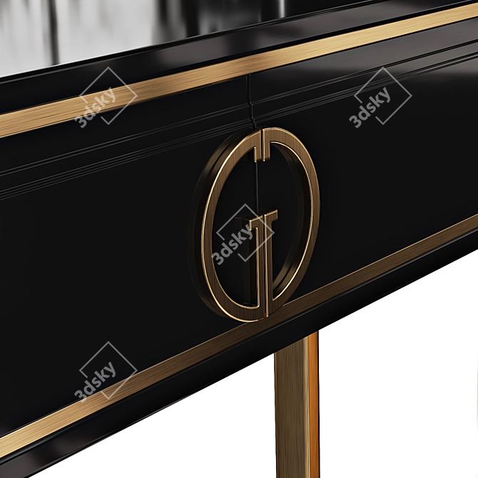 Garda Decor Console: Black & Gold Elegance 3D model image 3