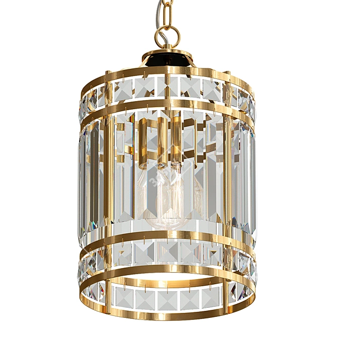 Antic Bronze Pendant Light 3D model image 1