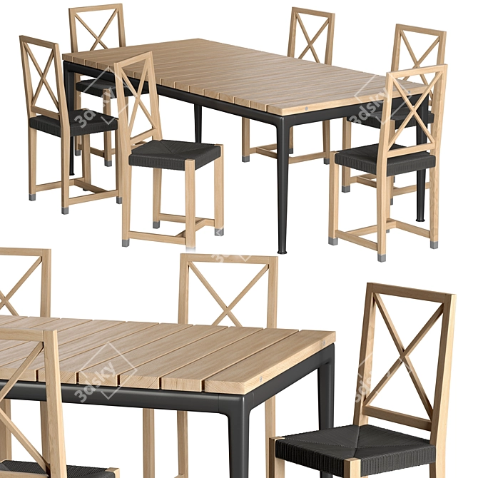 Modern Outdoor Dining Set: Flexform Pico Moka 3D model image 1