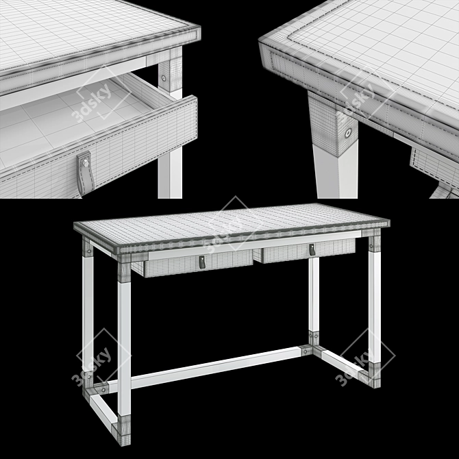 Modern Glamour Jacques Desk 3D model image 9